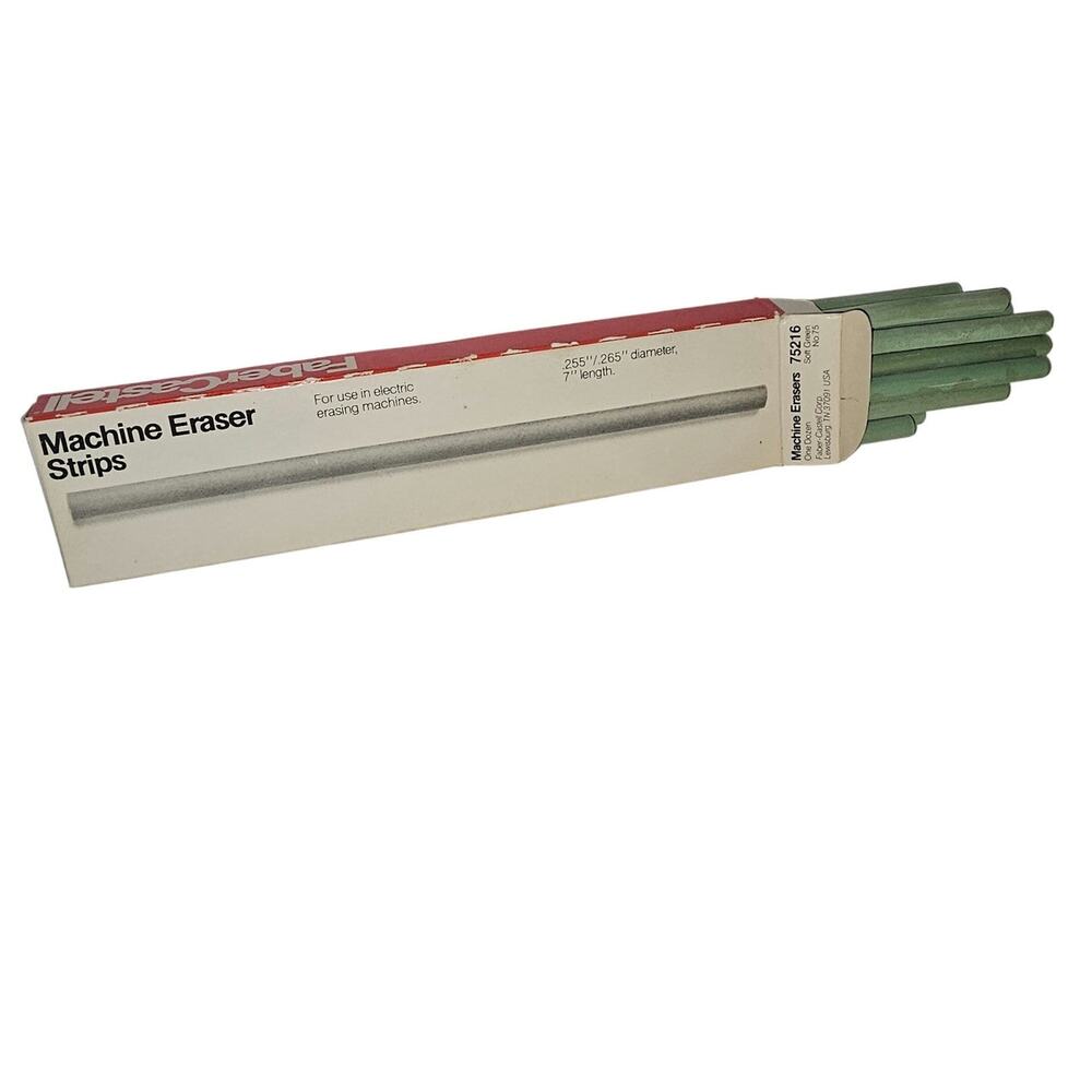 Vintage Faber-Castell Machine Eraser Strips No 75 Soft Green 7"  Full Box 12